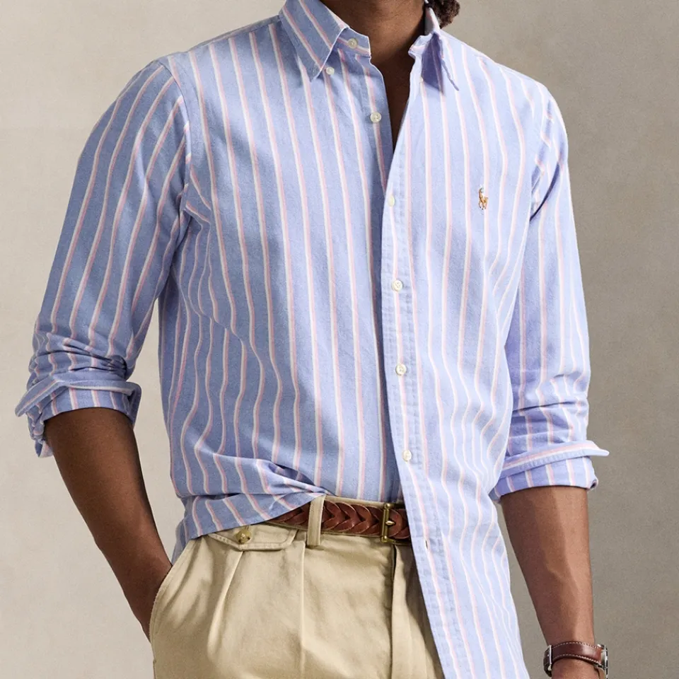 Shirts|Shirts|Polo Ralph Lauren Custom Fit Fun Stripe Cotton Long Sleeved Shirt - S