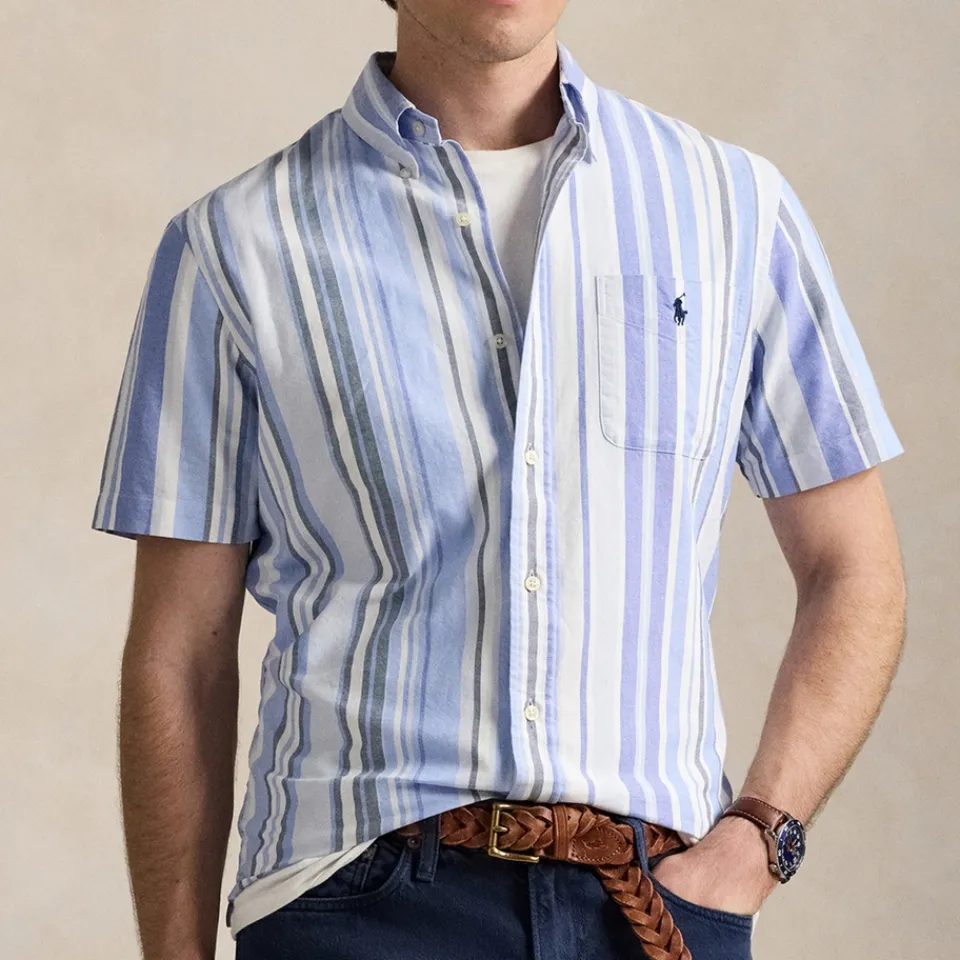 Shirts|Shirts|Polo Ralph Lauren Custom Fit Fun Stripe Short Sleeved Cotton Shirt - M
