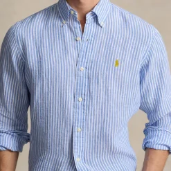 Shirts|Shirts|Polo Ralph Lauren Custom-Fit Striped Linen Shirt - S