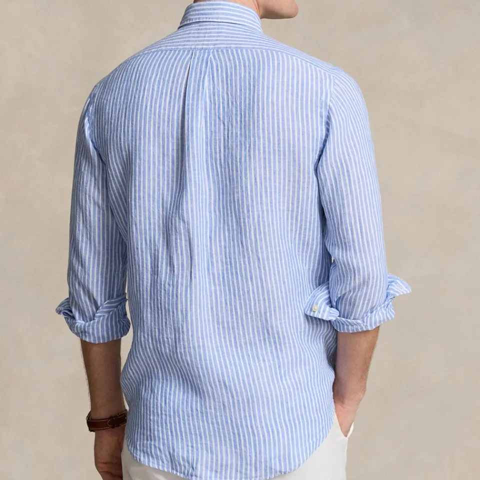 Shirts|Shirts|Polo Ralph Lauren Custom-Fit Striped Linen Shirt - S