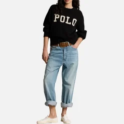 Knitwear|Loungewear|Dr. Martens Polo Ralph Lauren Logo-Intarsia Cotton Knit Jumper - L