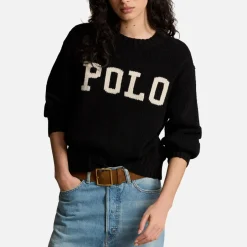 Knitwear|Loungewear|Dr. Martens Polo Ralph Lauren Logo-Intarsia Cotton Knit Jumper - L
