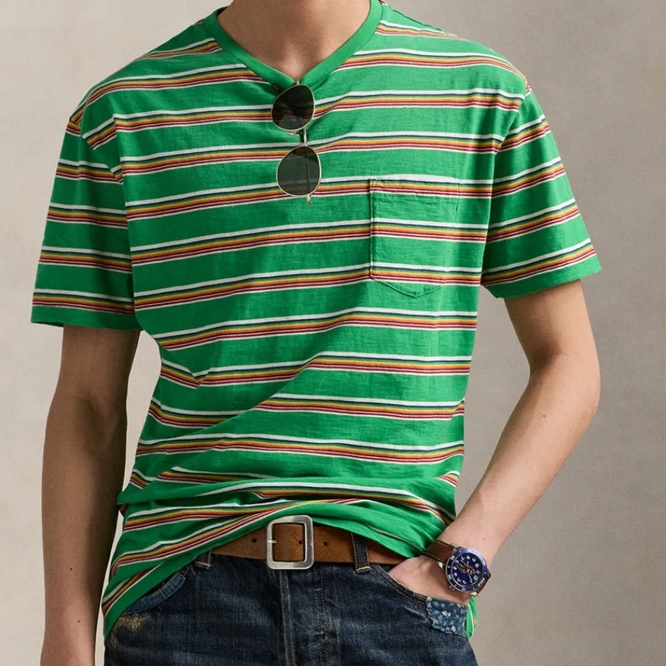 T-Shirts|T-Shirts|Dr. Martens Polo Ralph Lauren Men's Classic Fit Striped T-Shirt - Stem Multi - S