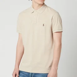 Polo Shirts|Polo Ralph Lauren Men's Custom Slim Fit Mesh Polo Shirt - Expedition Dune Heather - XL