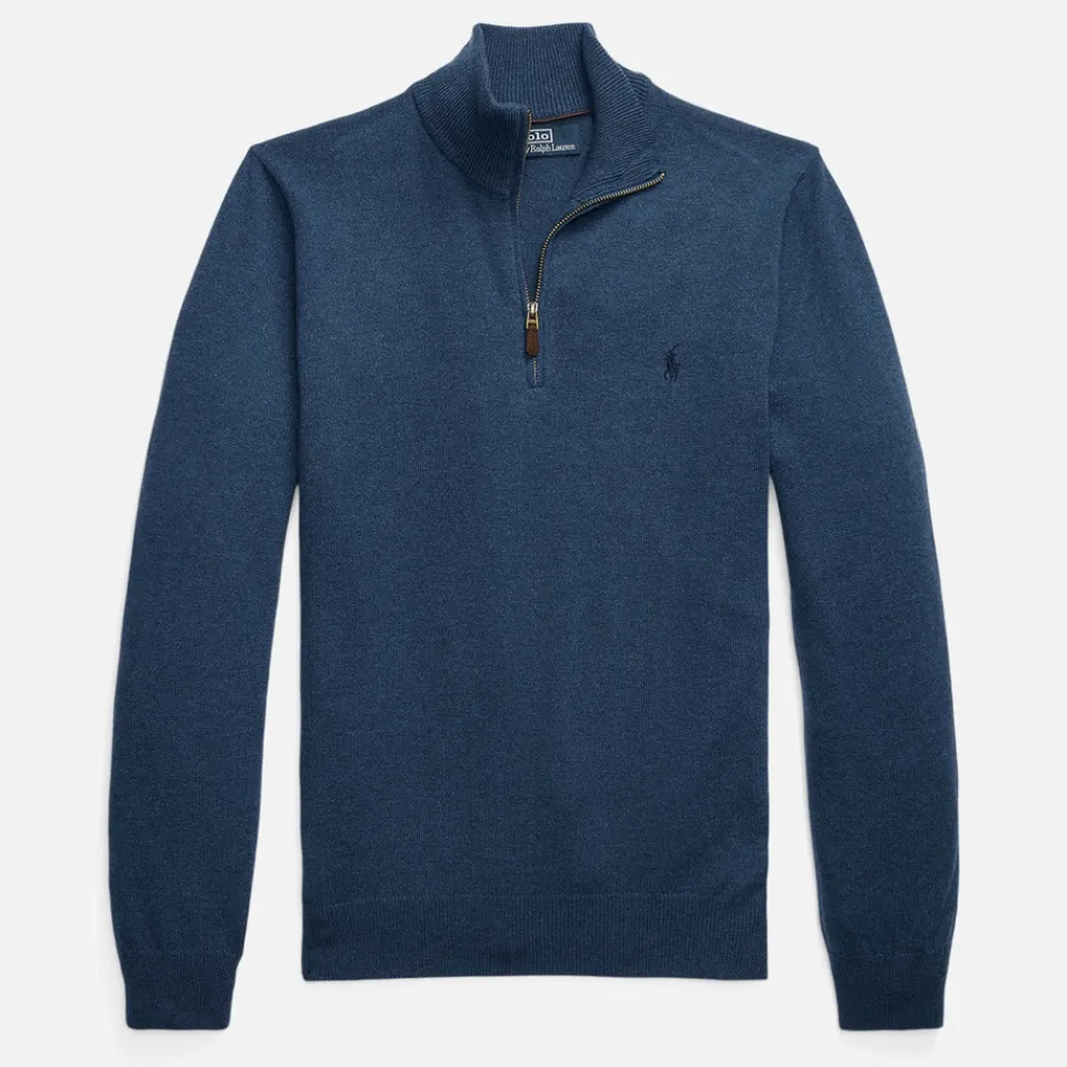 Knitwear|Polo Ralph Lauren Merino Wool Half-Zip Jumper - XXL