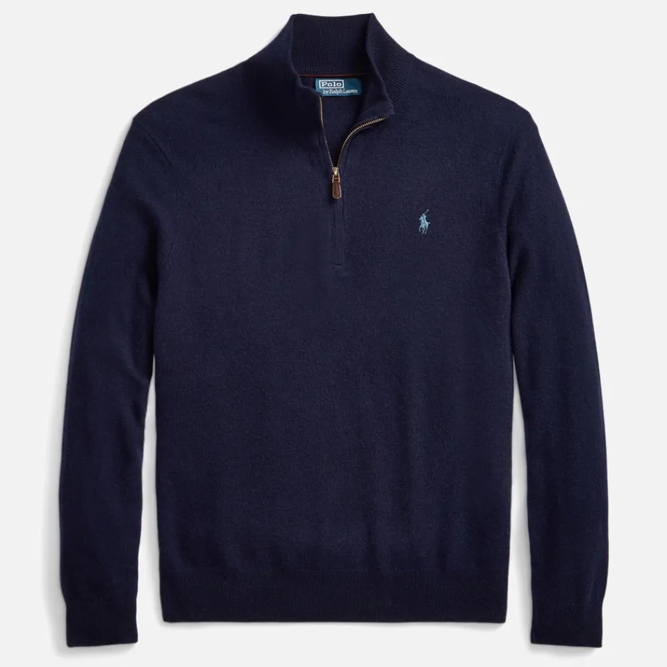 Knitwear|Polo Ralph Lauren Merino Wool Half-Zip Jumper - XXL