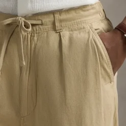 Trousers|Polo Ralph Lauren Pleated Prepster Linen-Blend Pants - S