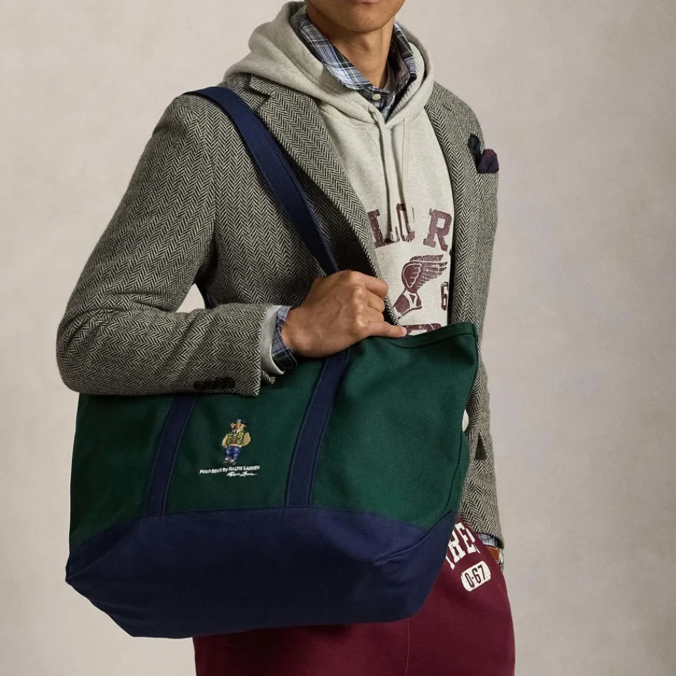 Bags|Holiday Bags|Polo Ralph Lauren Polo Bear Cotton Canvas Tote Bag