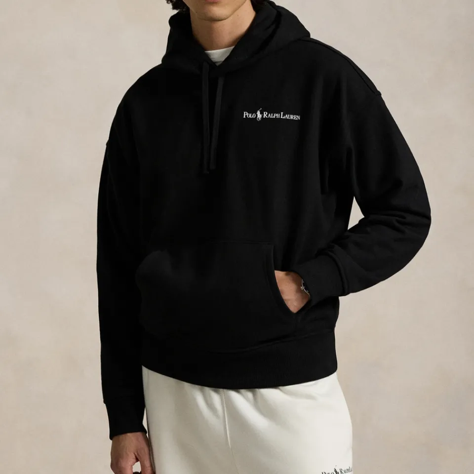 Sweatshirts|MARANT Polo Ralph Lauren Printed Logo Cotton-Blend Jersey Hoodie - M