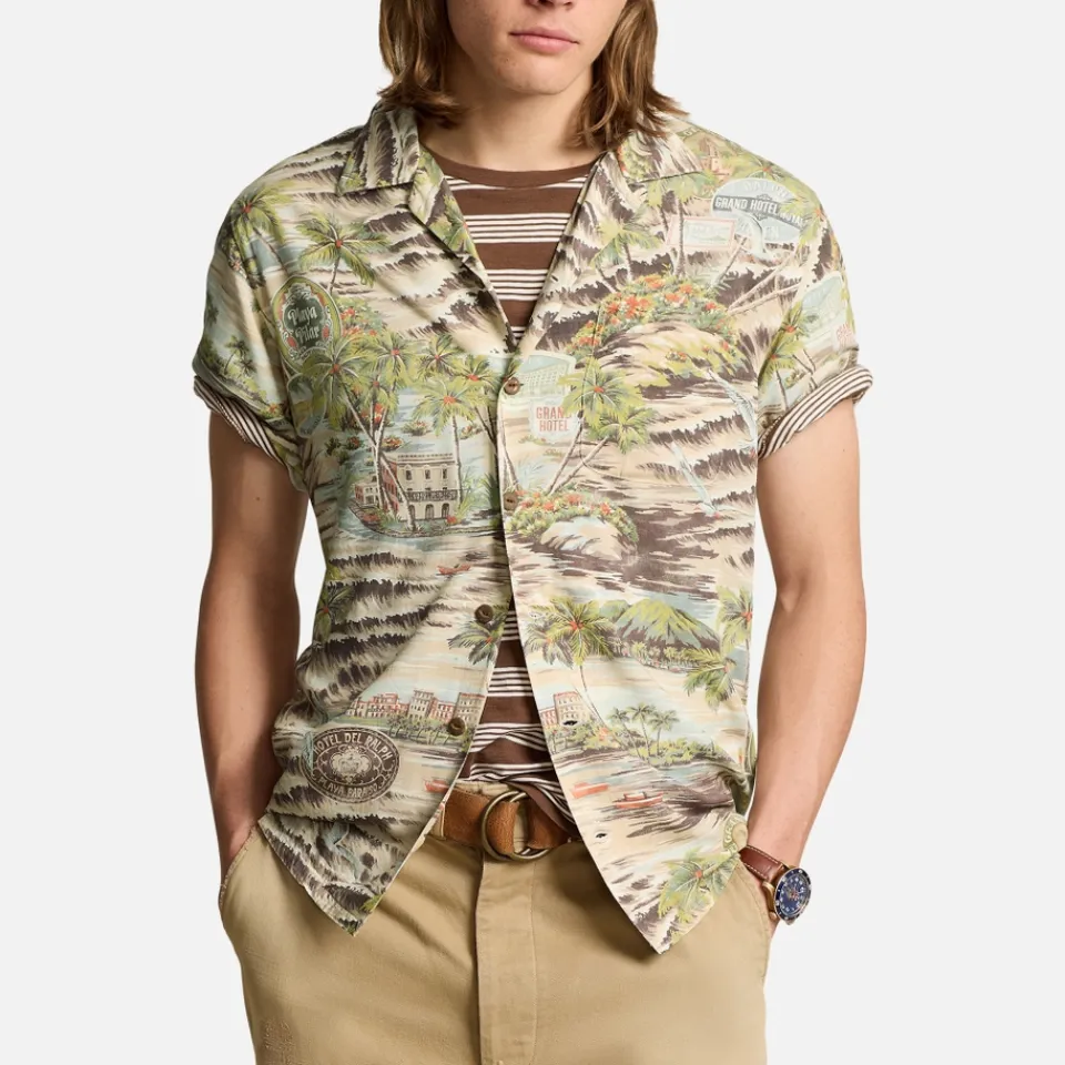Shirts|Shirts|Polo Ralph Lauren Printed Rayon Relaxed-Fit Shirt - L