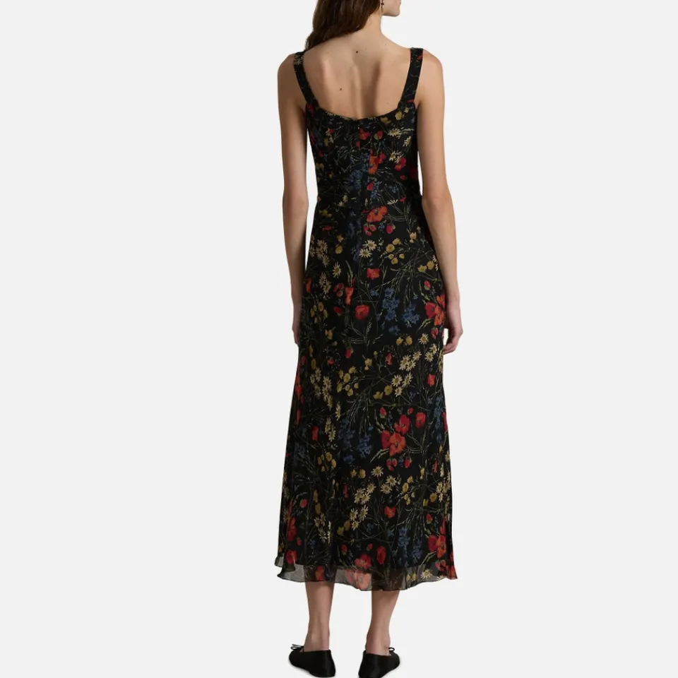 Dresses|Dresses|De La Vali Polo Ralph Lauren Sleeveless Floral-Print Chiffon Dress - UK 8