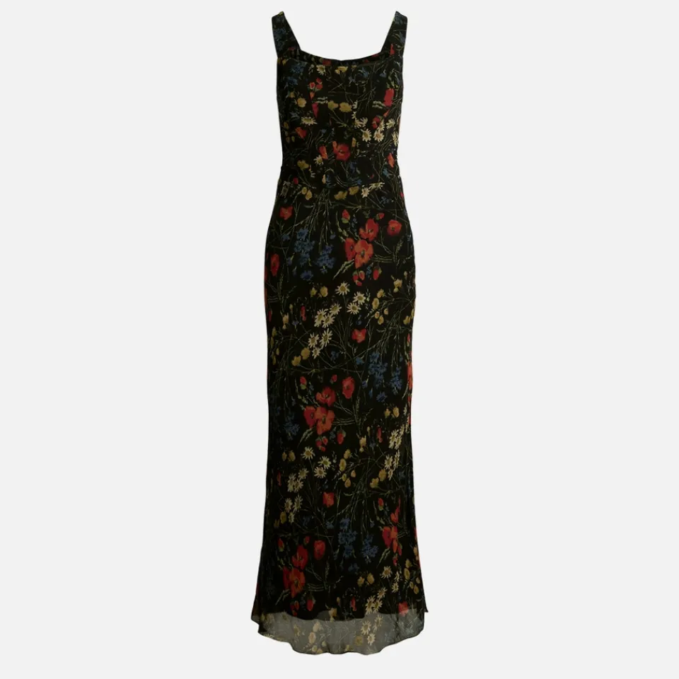 Dresses|Dresses|De La Vali Polo Ralph Lauren Sleeveless Floral-Print Chiffon Dress - UK 8