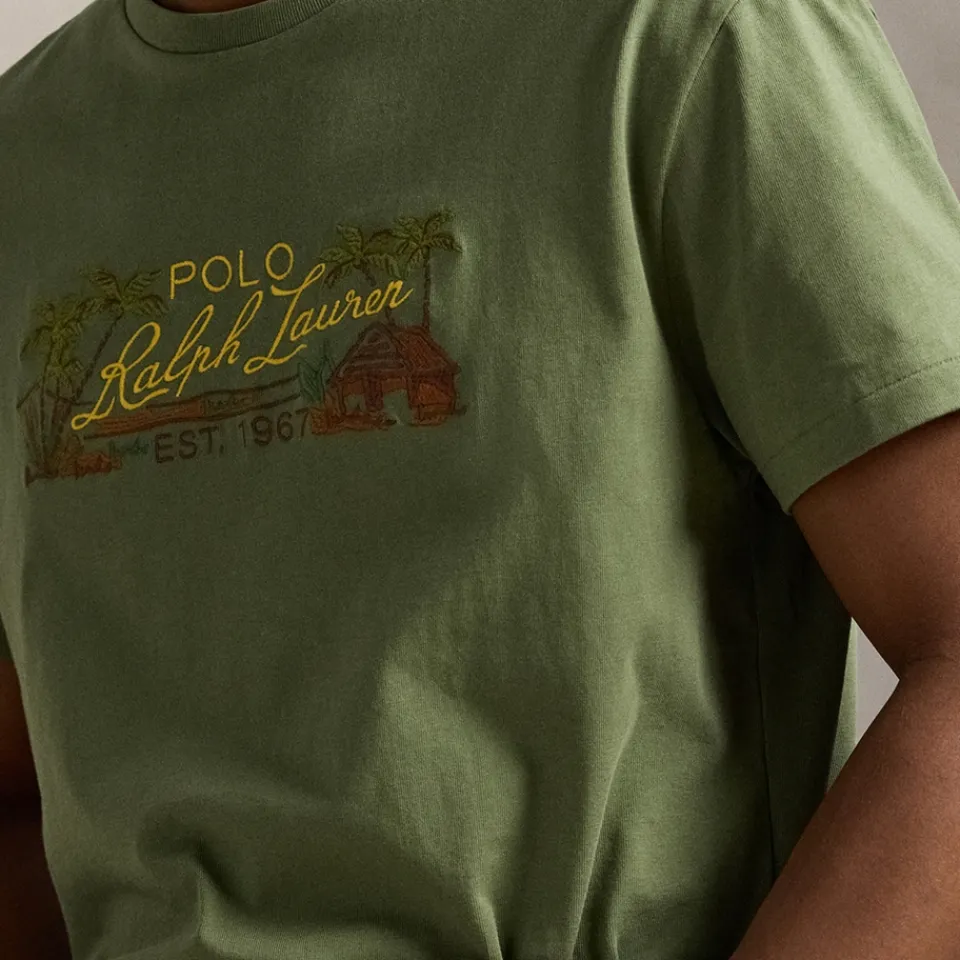 T-Shirts|T-Shirts|Polo Ralph Lauren Summer Embroidered Cotton-Jersey T-Shirt - L