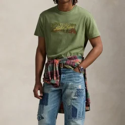 T-Shirts|T-Shirts|Polo Ralph Lauren Summer Embroidered Cotton-Jersey T-Shirt - L