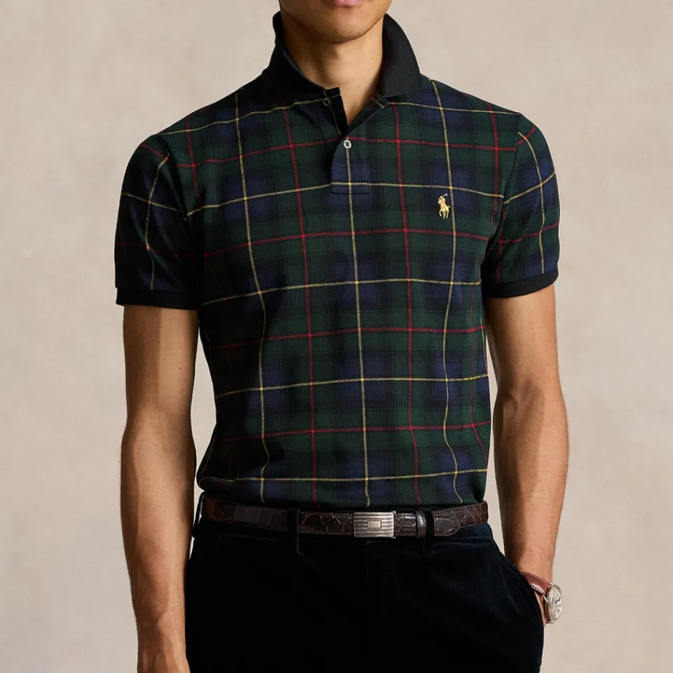 Polo Shirts|Polo Ralph Lauren Tartan Cotton-Piqué Polo Shirt - S
