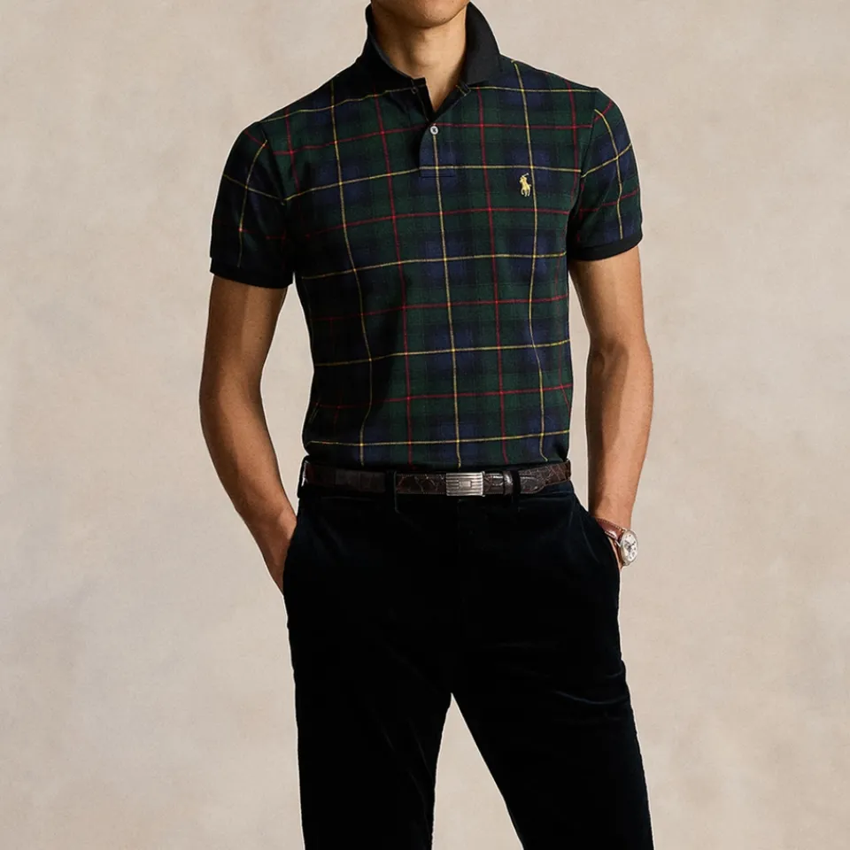 Polo Shirts|Polo Ralph Lauren Tartan Cotton-Piqué Polo Shirt - S