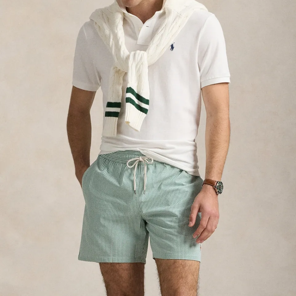 Swimshorts|Swimwear|Hunza G Polo Ralph Lauren Traveler Seersucker Swimming Trunks - S