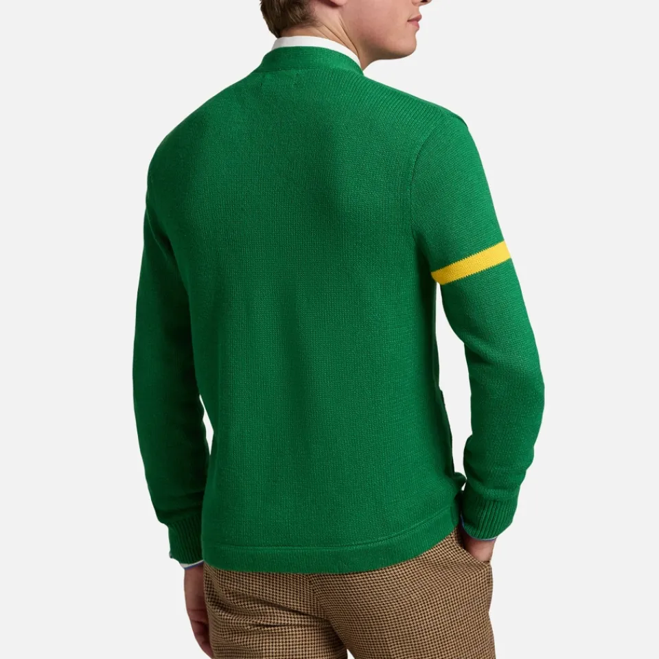 Cardigans|Knitwear|Dr. Martens Polo Ralph Lauren Varsity Logo Cotton-Knit Cardigan - L