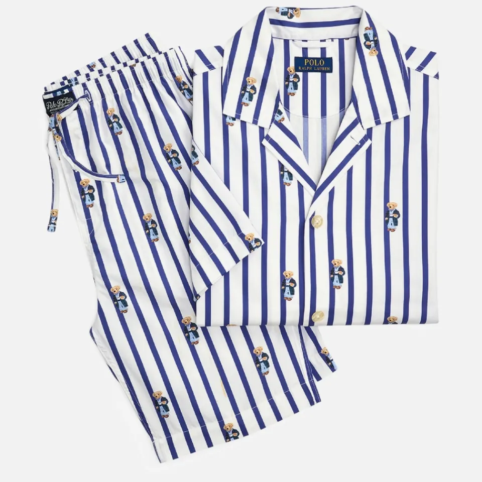 Loungewear|Polo Ralph Lauren Woven Cotton Short Sleeve Bear Pyjama Set - M