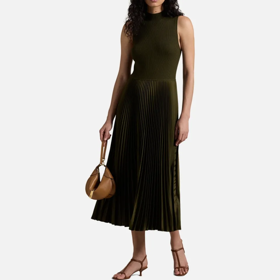 Dresses|Dresses|Dr. Martens Polo Ralph Lauren Wynna Ribbed-Knit Plissé Dress - XS