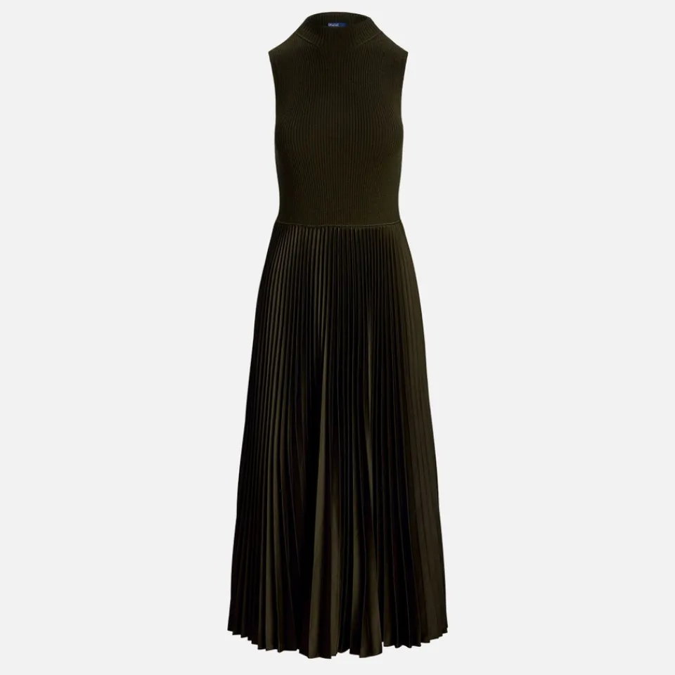 Dresses|Dresses|Dr. Martens Polo Ralph Lauren Wynna Ribbed-Knit Plissé Dress - XS