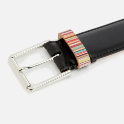Belts|Polo Ralph Lauren PS Paul Smith Men's Stripe Keeper Belt - Black - W30