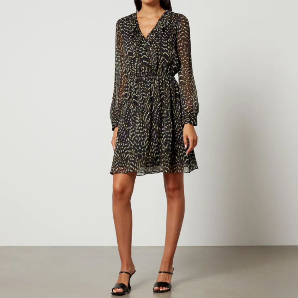 Dresses|Dresses|Kitri PS Paul Smith Printed Plissé-Chiffon Dress - UK 8