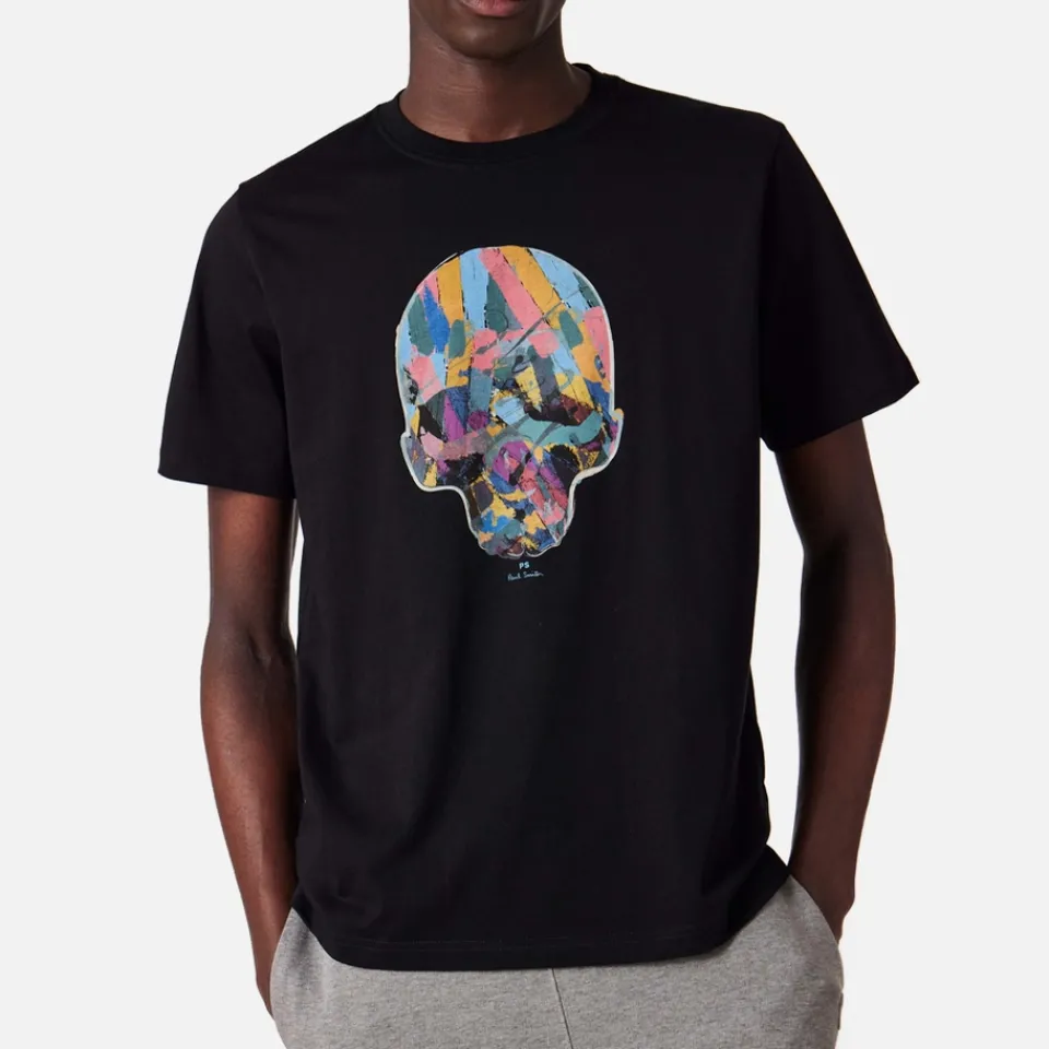 T-Shirts|T-Shirts|PS Paul Smith Skull Organic Cotton-Jersey T-Shirt - Black - S
