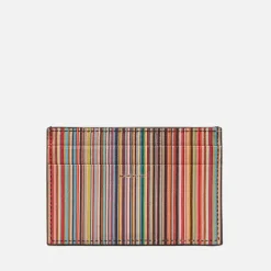 Wallets|PS Paul Smith Striped Leather Credit Card Case