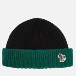 Hats|Dr. Martens PS Paul Smith Zebra Rib-Knit Wool Beanie