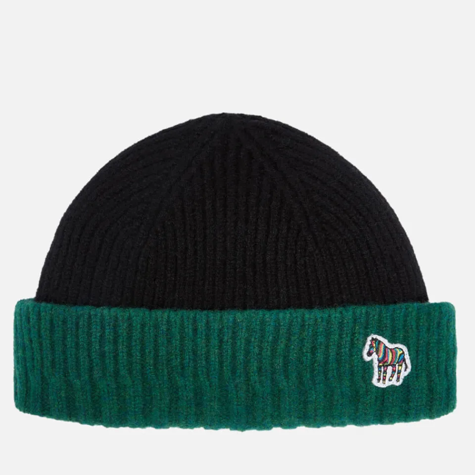 Hats|Dr. Martens PS Paul Smith Zebra Rib-Knit Wool Beanie