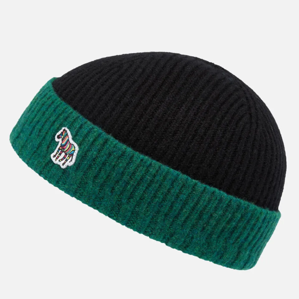 Hats|Dr. Martens PS Paul Smith Zebra Rib-Knit Wool Beanie