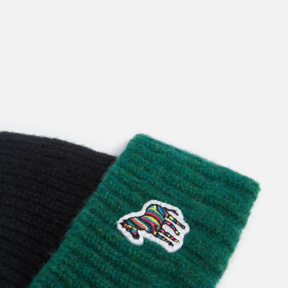 Hats|Dr. Martens PS Paul Smith Zebra Rib-Knit Wool Beanie