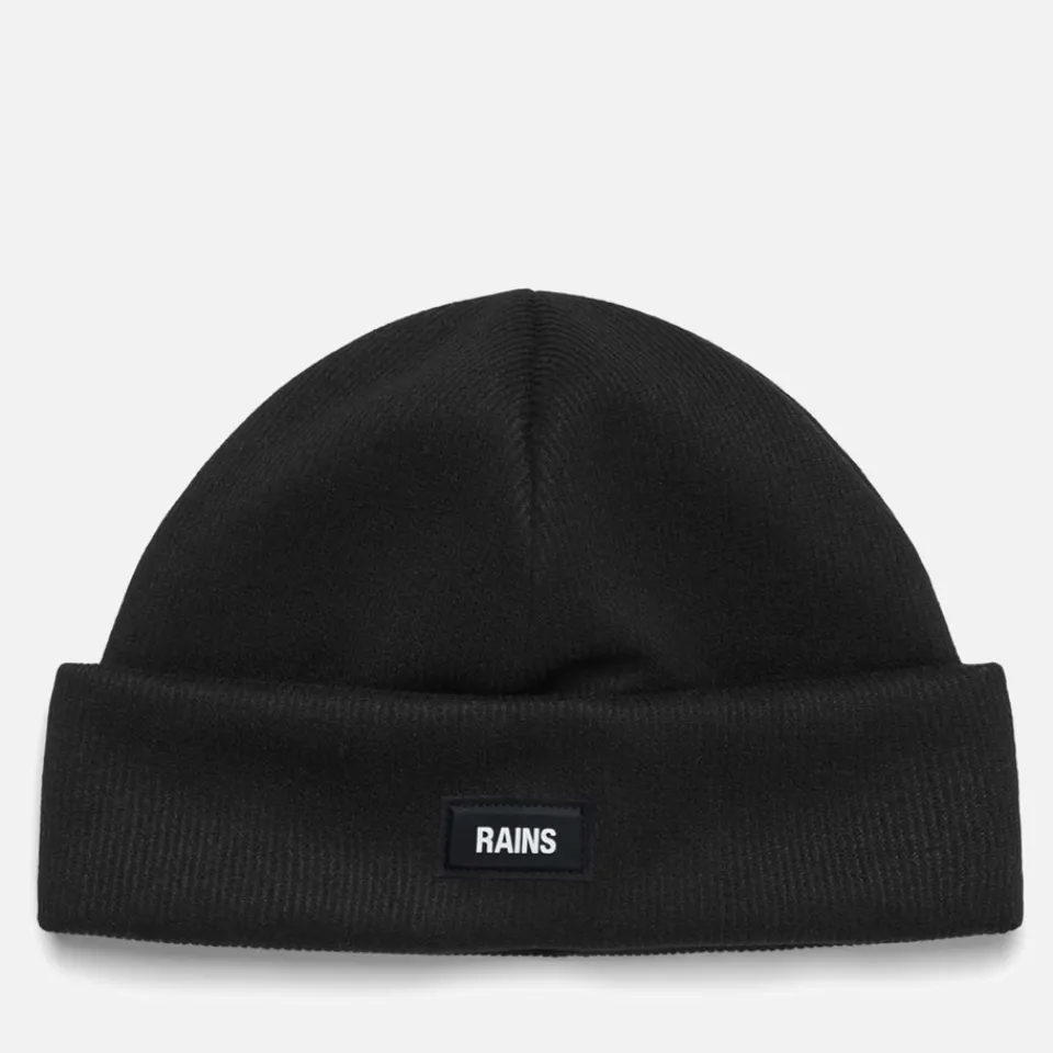 Hats|Ganni RAINS Rib-Knit Fleece-Lined Beanie