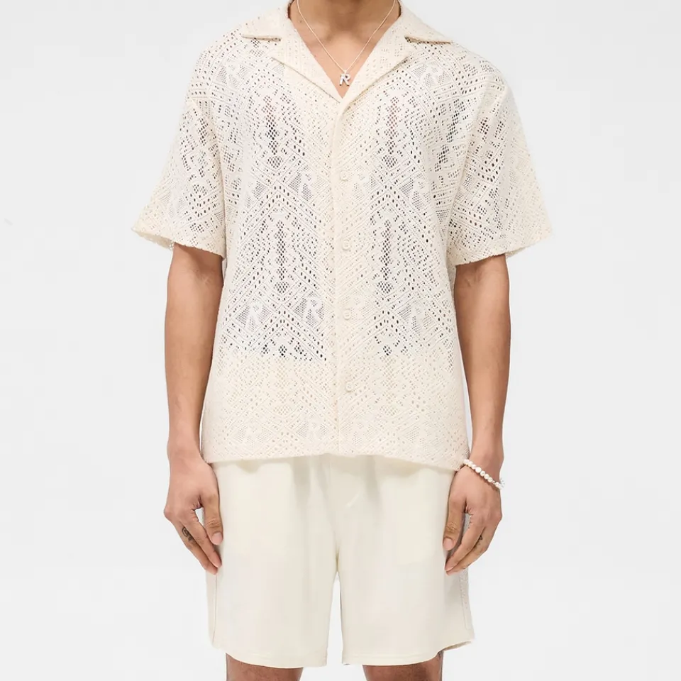 Shirts|Shirts|REPRESENT All Over Cotton-Blend Crochet Shirt - S