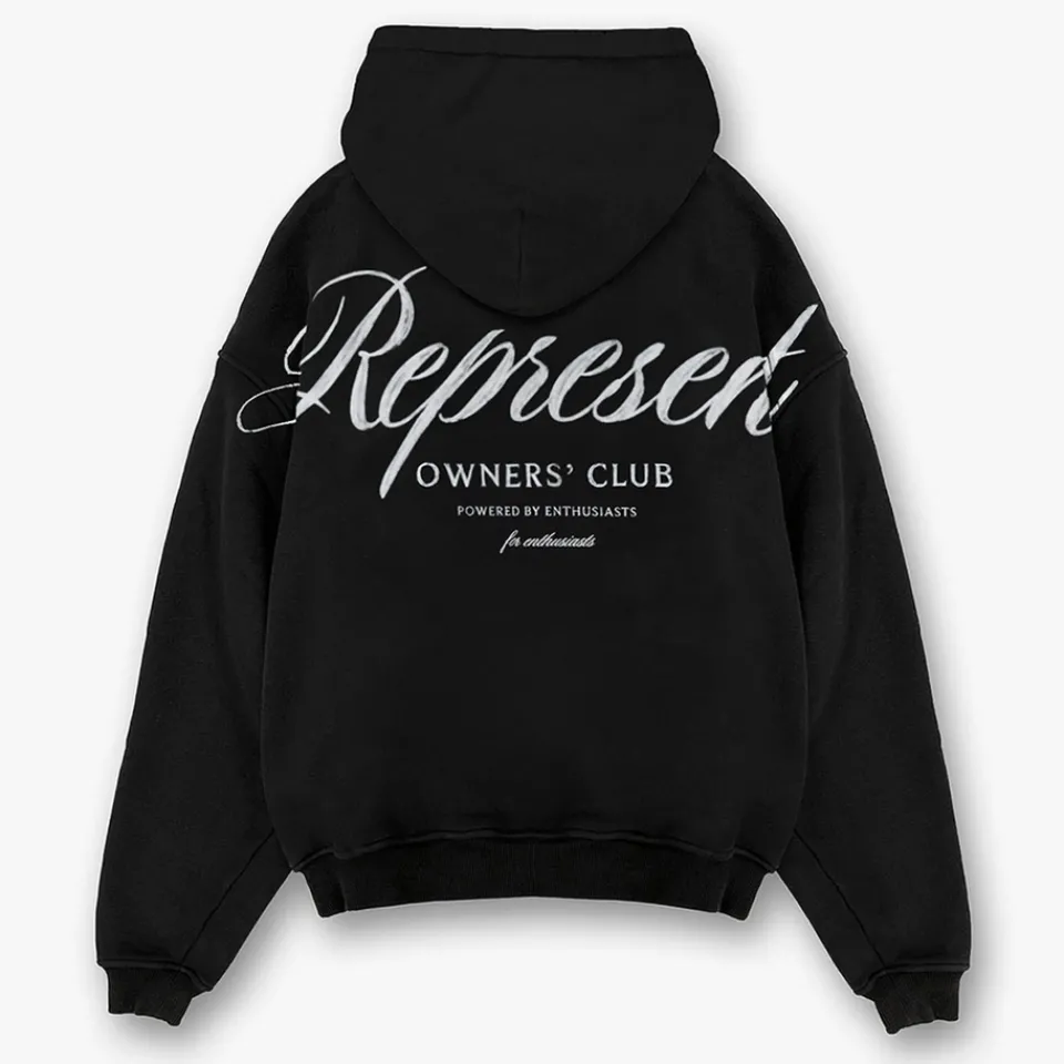 Loungewear|Sweatshirts|REPRESENT Owner's Club Script Cotton-Jersey Hoodie - XS