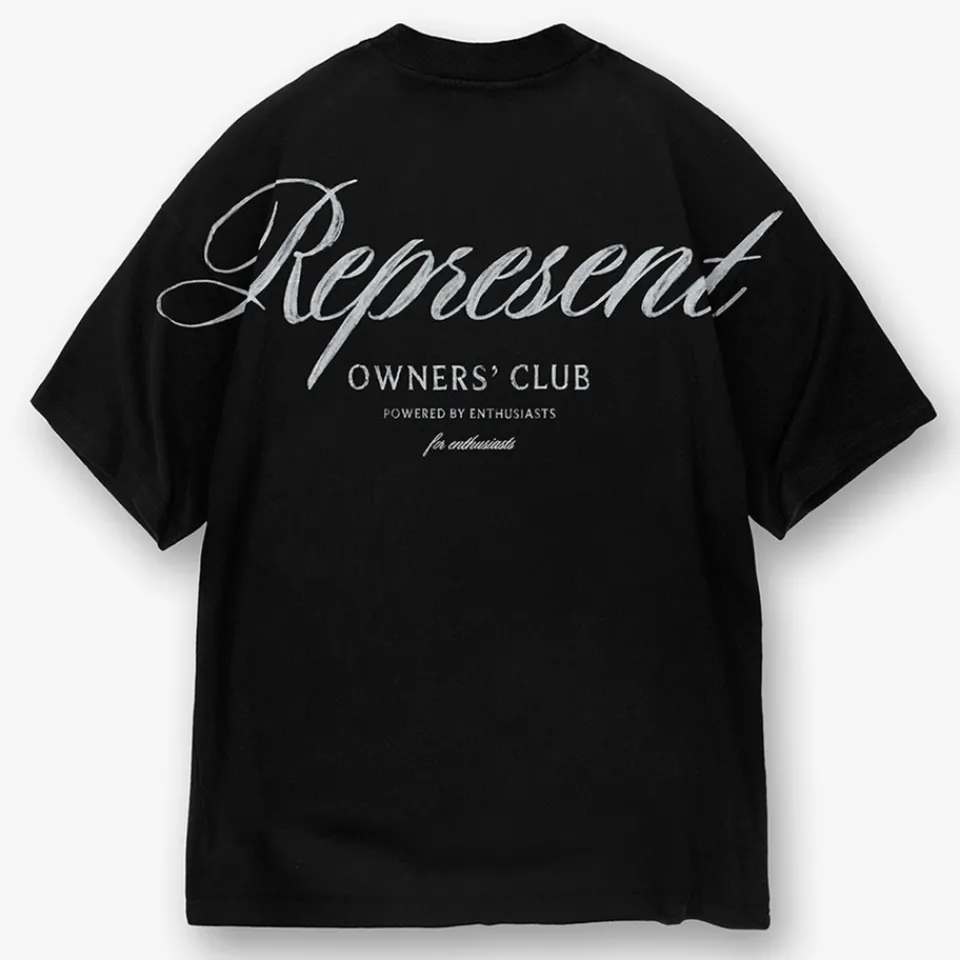 T-Shirts|T-Shirts|Calvin Klein REPRESENT Owners Club Script Cotton-Jersey T-Shirt - S