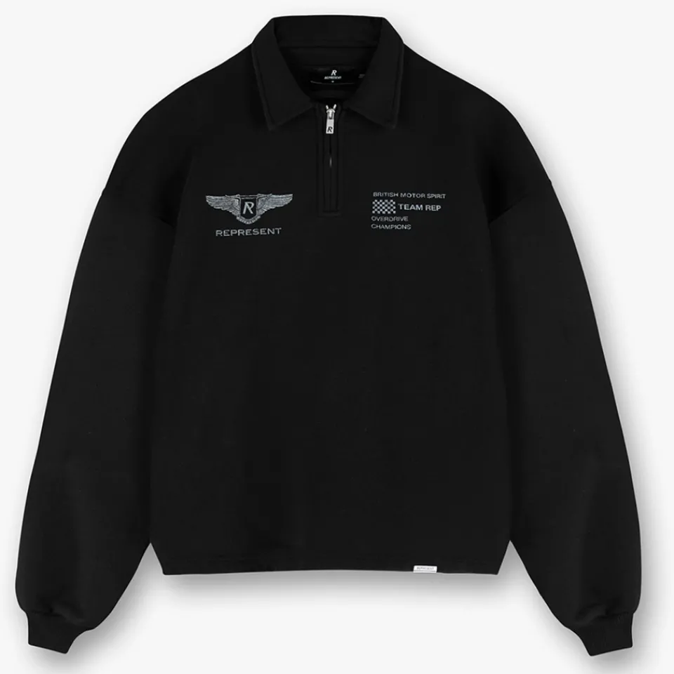 Sweatshirts|REPRESENT Team Rep Cotton-Jersey Quarter-Zip Jumper - S