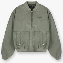 Jackets|Coats|REPRESENT Washed Cotton Bomber Jacket - S