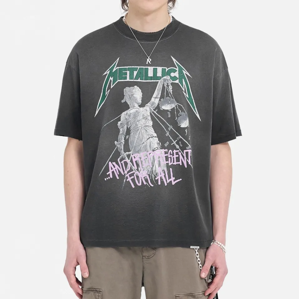 T-Shirts|T-Shirts|AMI REPRESENT x Metallica Justice Cotton-Blend Jersey T-Shirt - S