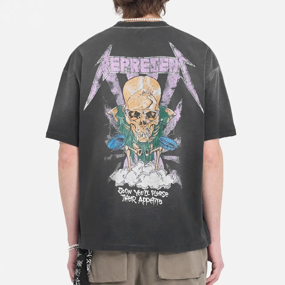 T-Shirts|T-Shirts|AMI REPRESENT x Metallica Justice Cotton-Blend Jersey T-Shirt - S