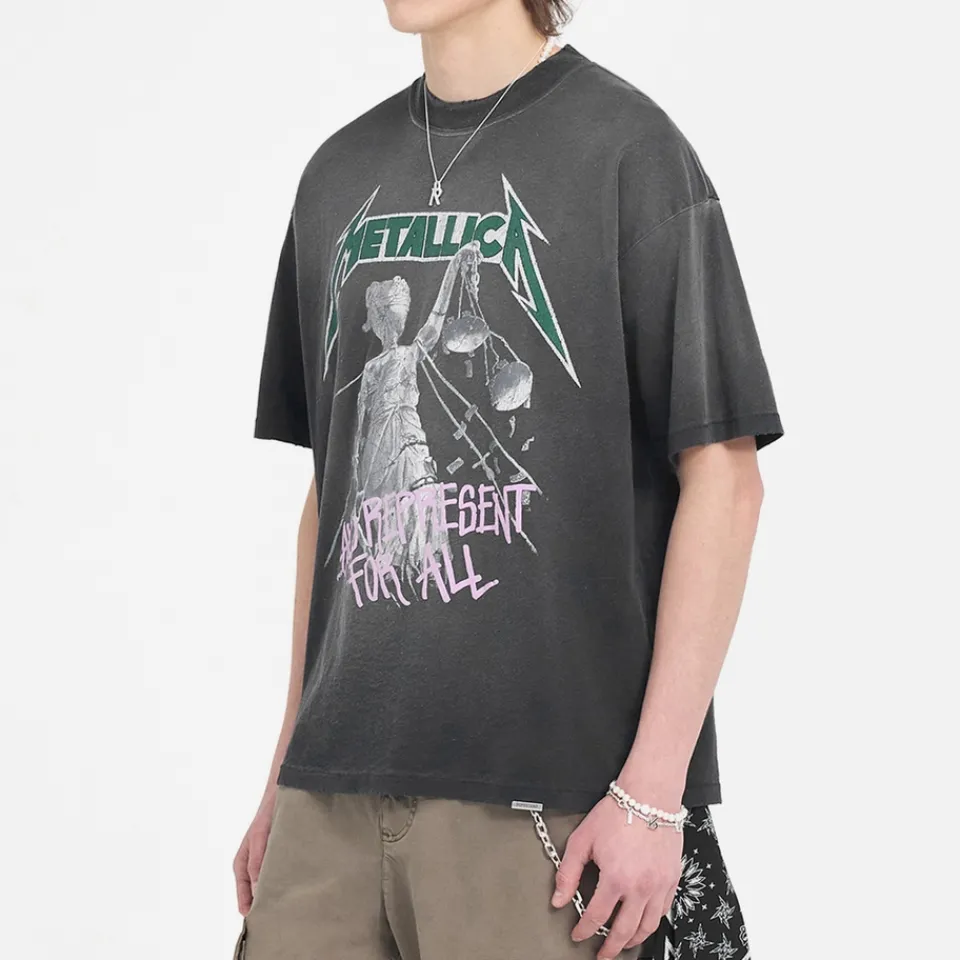 T-Shirts|T-Shirts|AMI REPRESENT x Metallica Justice Cotton-Blend Jersey T-Shirt - S