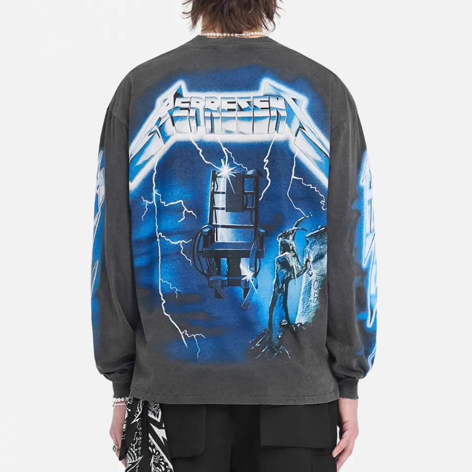 T-Shirts|T-Shirts|REPRESENT x Metallica Ride The Lightning Cotton-Blend T-Shirt - S