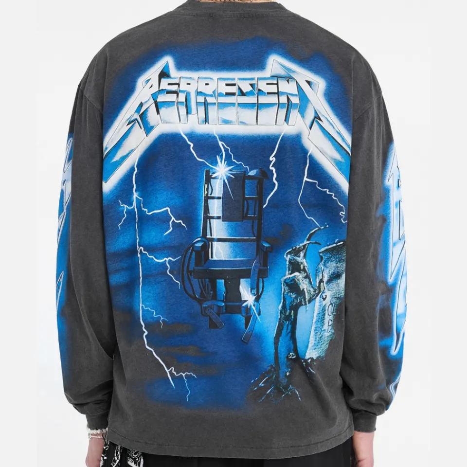T-Shirts|T-Shirts|REPRESENT x Metallica Ride The Lightning Cotton-Blend T-Shirt - S