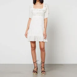 Dresses|Dresses|RIXO Camile Floral-Appliquéd Cotton-Gauze Mini Dress - UK 6