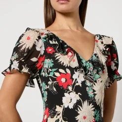 Dresses|Dresses|RIXO Clementina Floral-Print Silk-Chiffon Midi Dress - UK 6