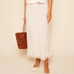 Skirts|Skirts|Birkenstock Rixo Crystal Linen-Blend Midi Skirt - UK 10