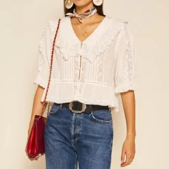 T-Shirts And Tops|Shirts And Blouses|Autry RIXO Ellery Cotton-Voile Top - UK 14