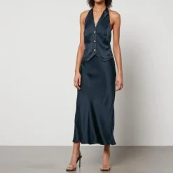 Dresses|Dresses|De La Vali Rixo Estella Silk-Satin Midi Dress - M/UK 12