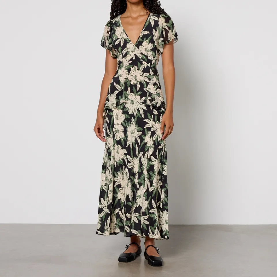 Dresses|Dresses|RIXO Evie Floral-Print Silk Midi Dress - UK 6